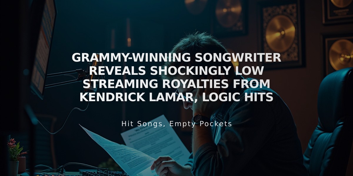 Grammy-Winning Songwriter Reveals Shockingly Low Streaming Royalties From Kendrick Lamar, Logic Hits