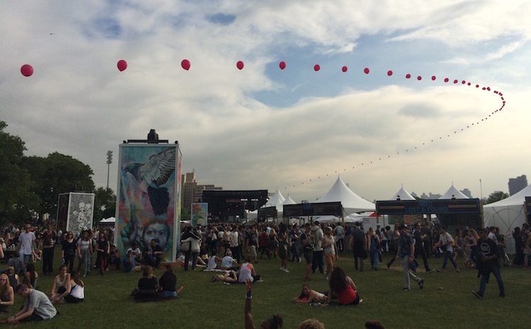 Concert crowd at outdoor music festival