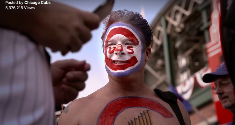 Eddie Vedder with Cubs face paint