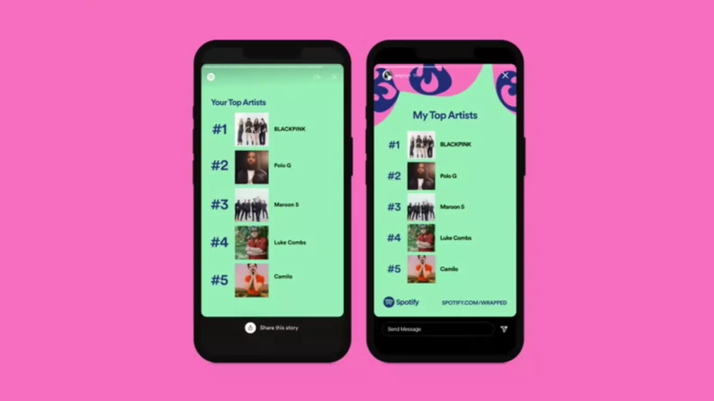 Spotify Wrapped mobile displays