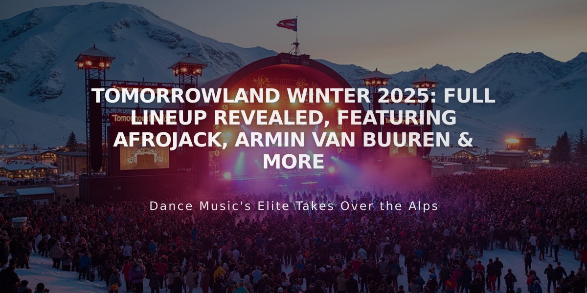 Tomorrowland Winter 2025: Full Lineup Revealed, Featuring Afrojack, Armin van Buuren & More