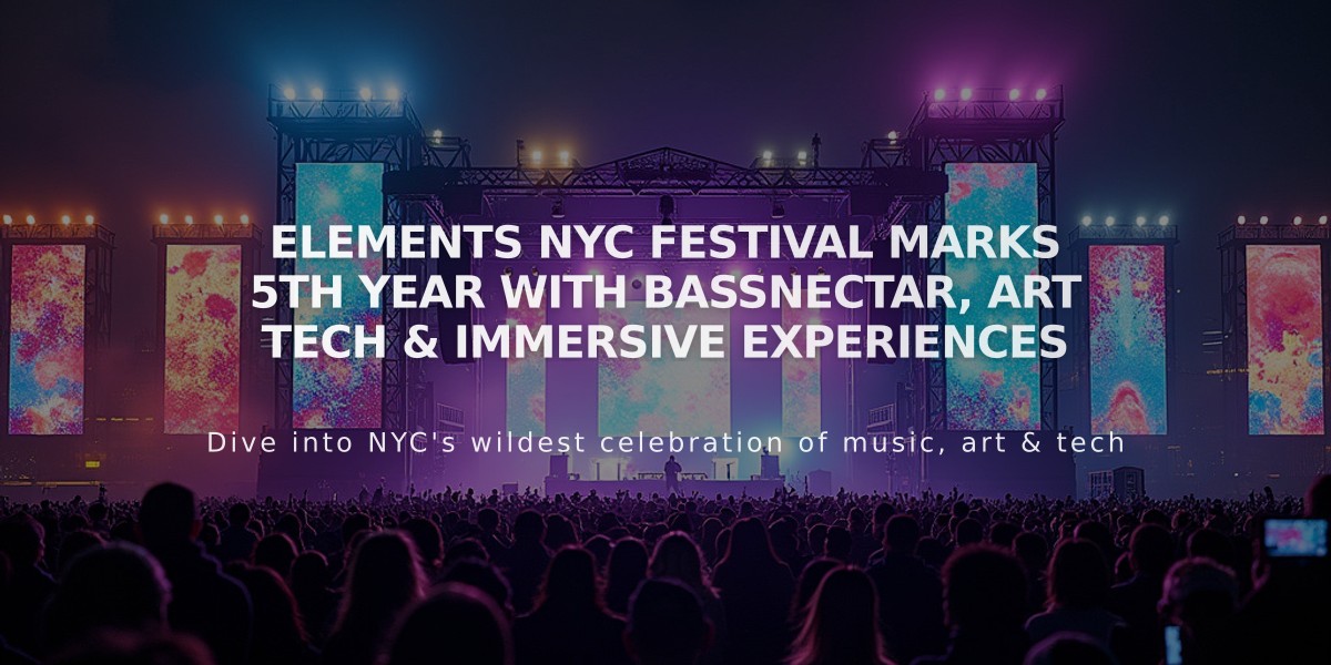 Elements NYC Festival Marks 5th Year With Bassnectar, Art Tech & Immersive Experiences