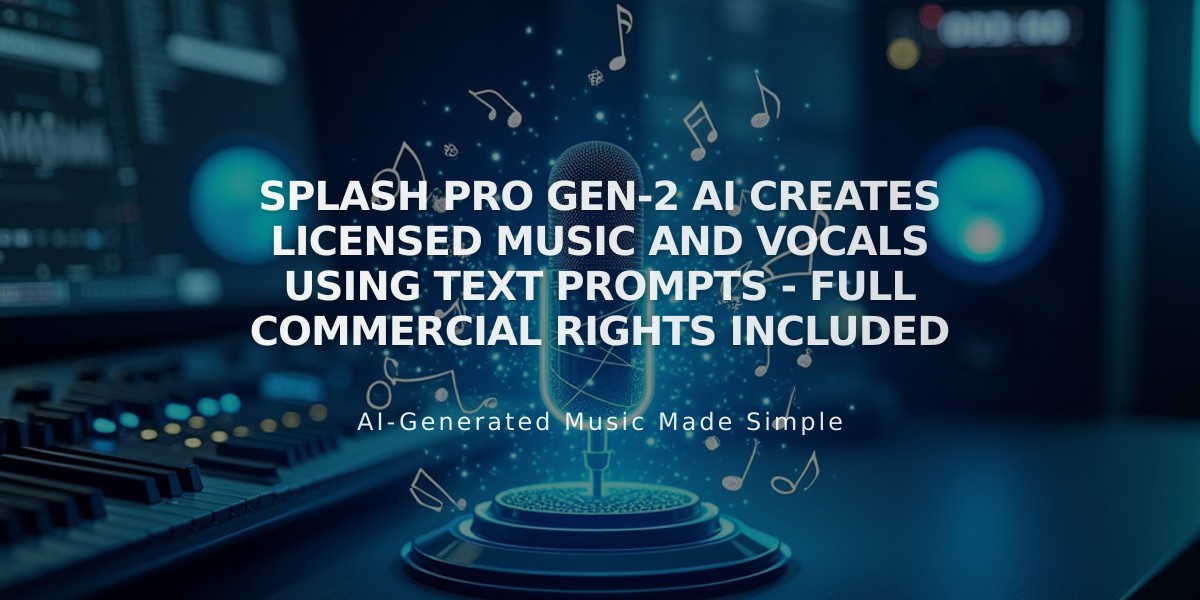 Splash Pro Gen-2 AI Creates Licensed Music and Vocals Using Text Prompts - Full Commercial Rights Included