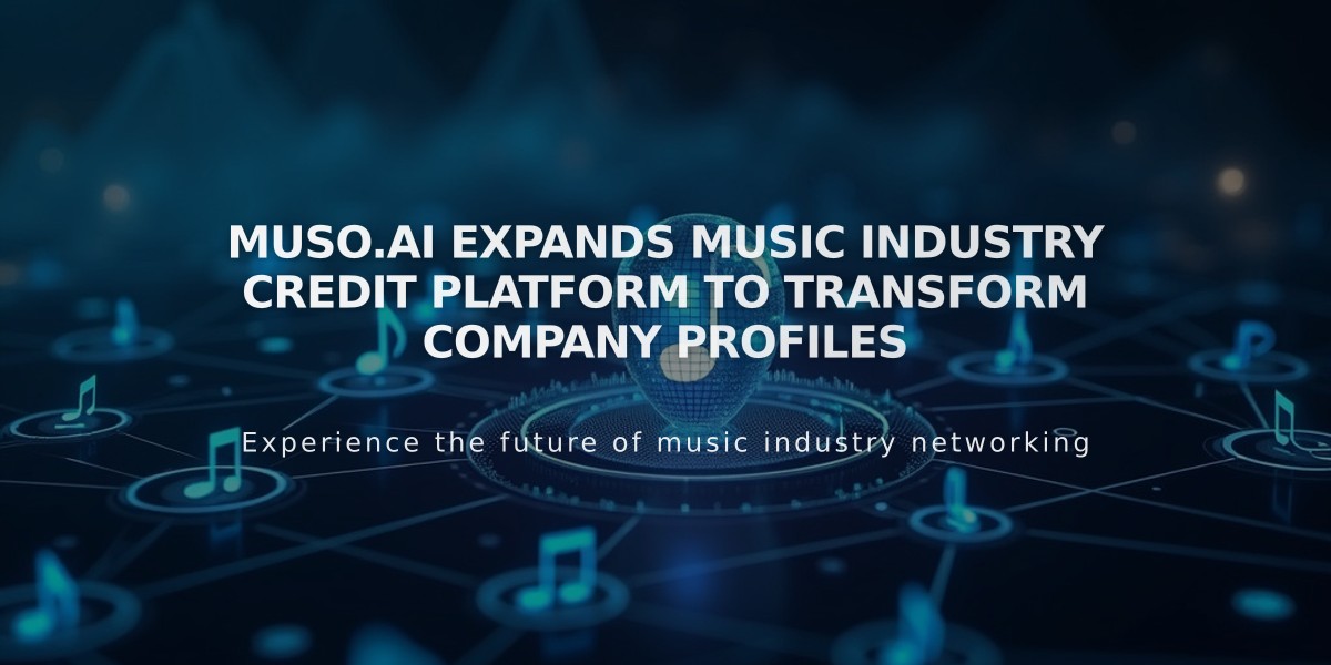 Muso.AI Expands Music Industry Credit Platform to Transform Company Profiles