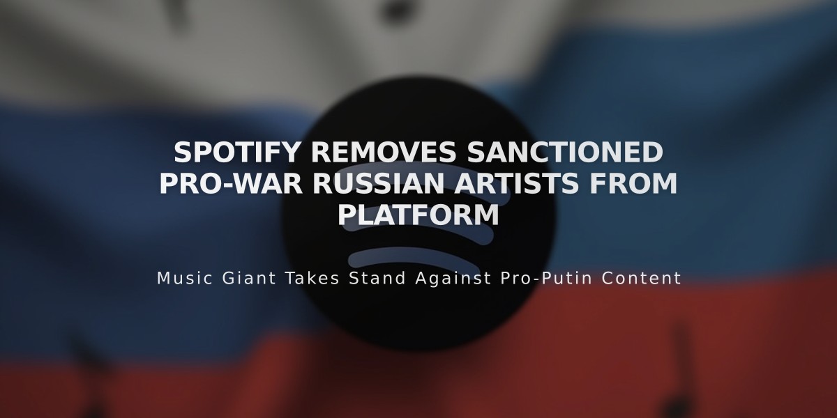 Spotify Removes Sanctioned Pro-War Russian Artists From Platform