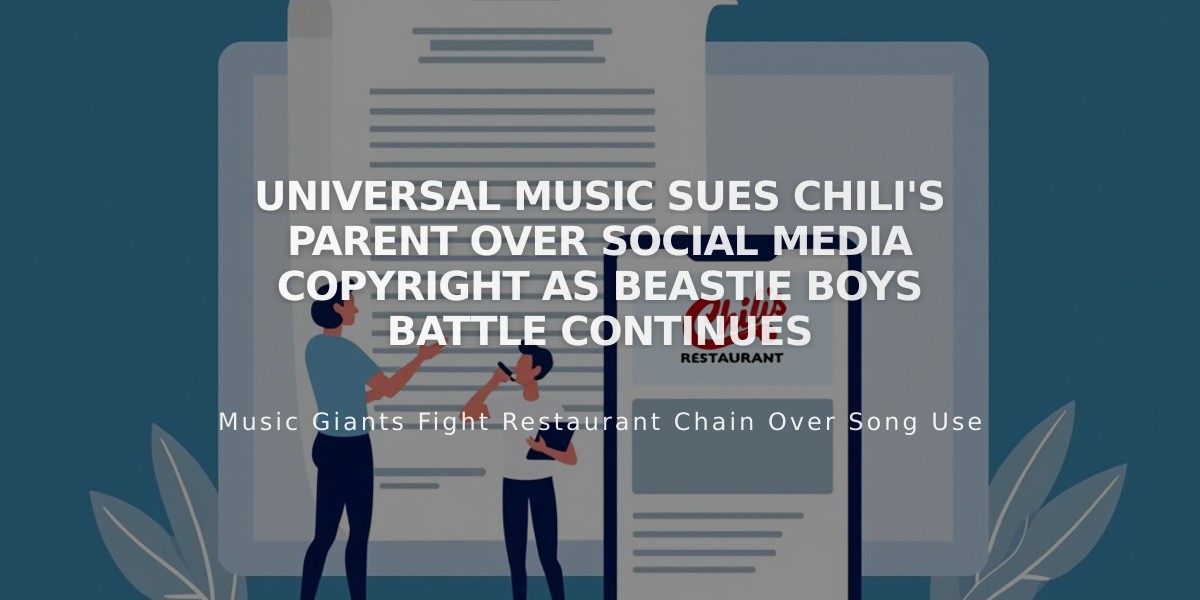 Universal Music Sues Chili's Parent Over Social Media Copyright as Beastie Boys Battle Continues