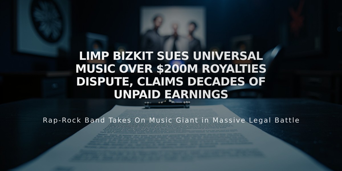 Limp Bizkit Sues Universal Music Over $200M Royalties Dispute, Claims Decades of Unpaid Earnings