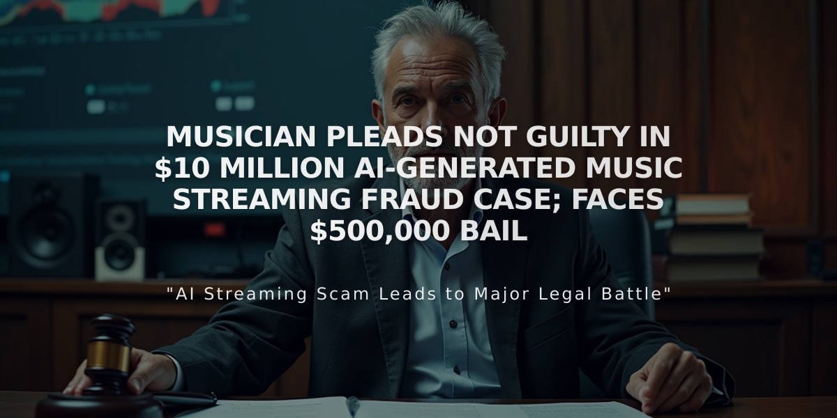 Musician Pleads Not Guilty in $10 Million AI-Generated Music Streaming Fraud Case; Faces $500,000 Bail