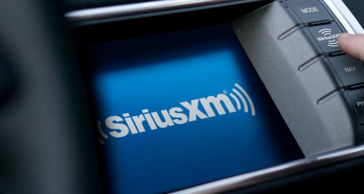 SiriusXM display in car dashboard