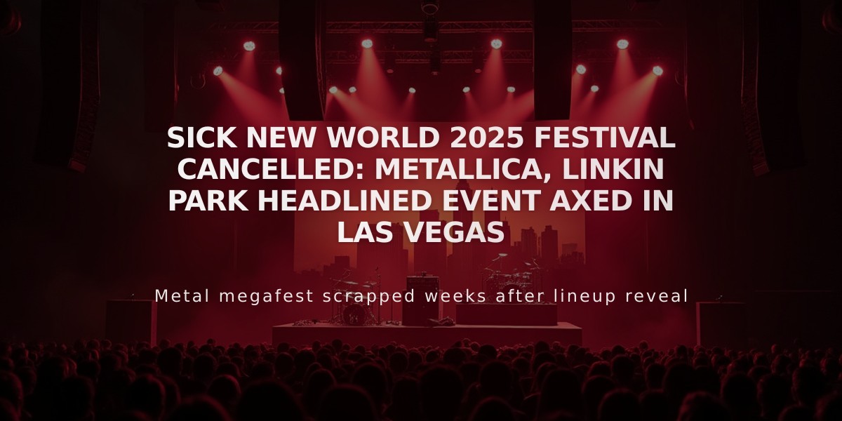 Sick New World 2025 Festival Cancelled: Metallica, Linkin Park Headlined Event Axed in Las Vegas