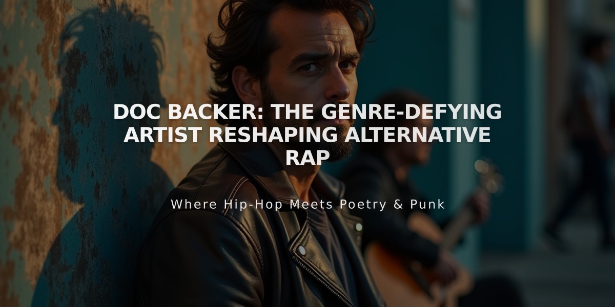 Doc Backer: The Genre-Defying Artist Reshaping Alternative Rap