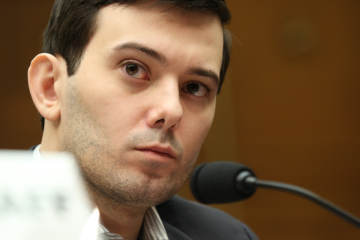 Martin Shkreli speaking at podium