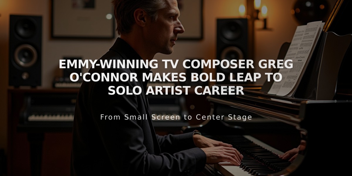 Emmy-Winning TV Composer Greg O'Connor Makes Bold Leap to Solo Artist Career