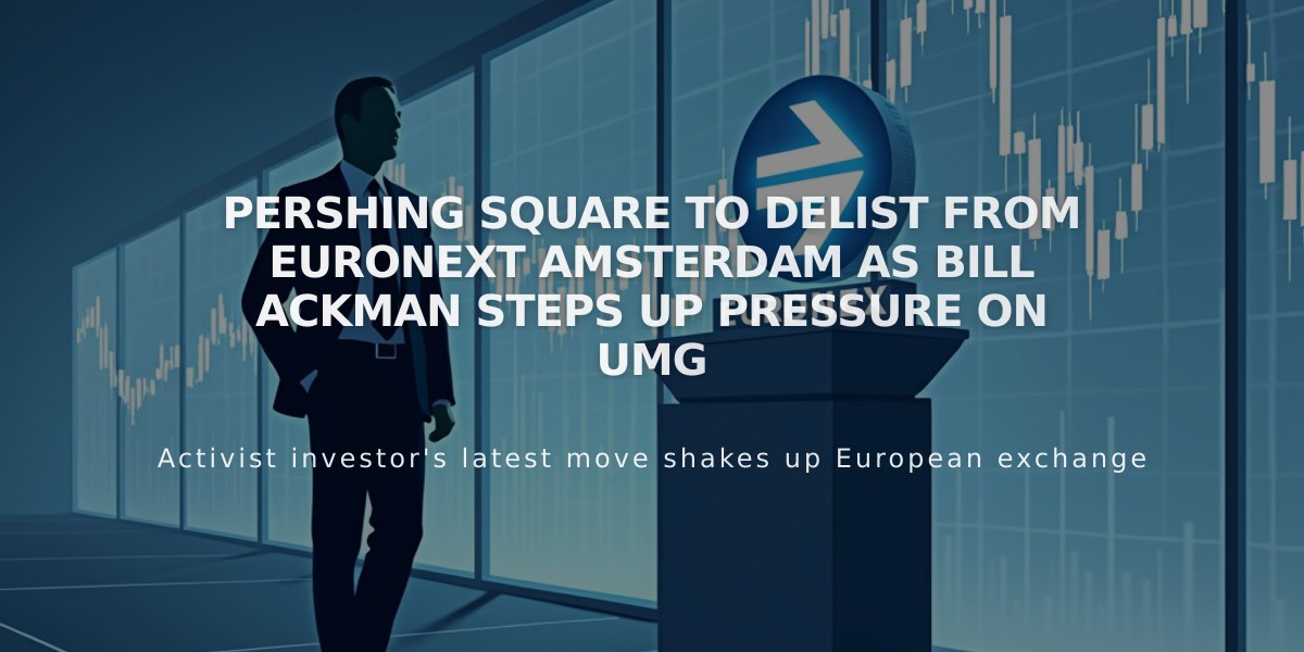 Pershing Square to Delist from Euronext Amsterdam as Bill Ackman Steps Up Pressure on UMG