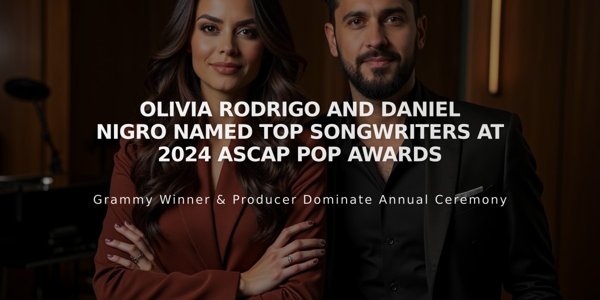 Olivia Rodrigo and Daniel Nigro Named Top Songwriters at 2024 ASCAP Pop Awards