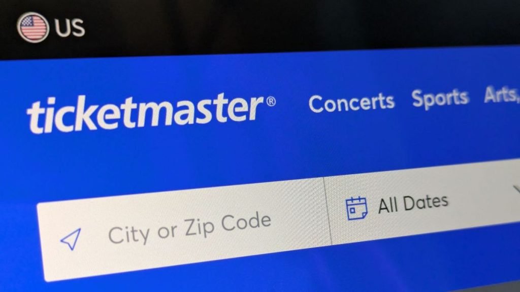 Ticketmaster logo on blue background