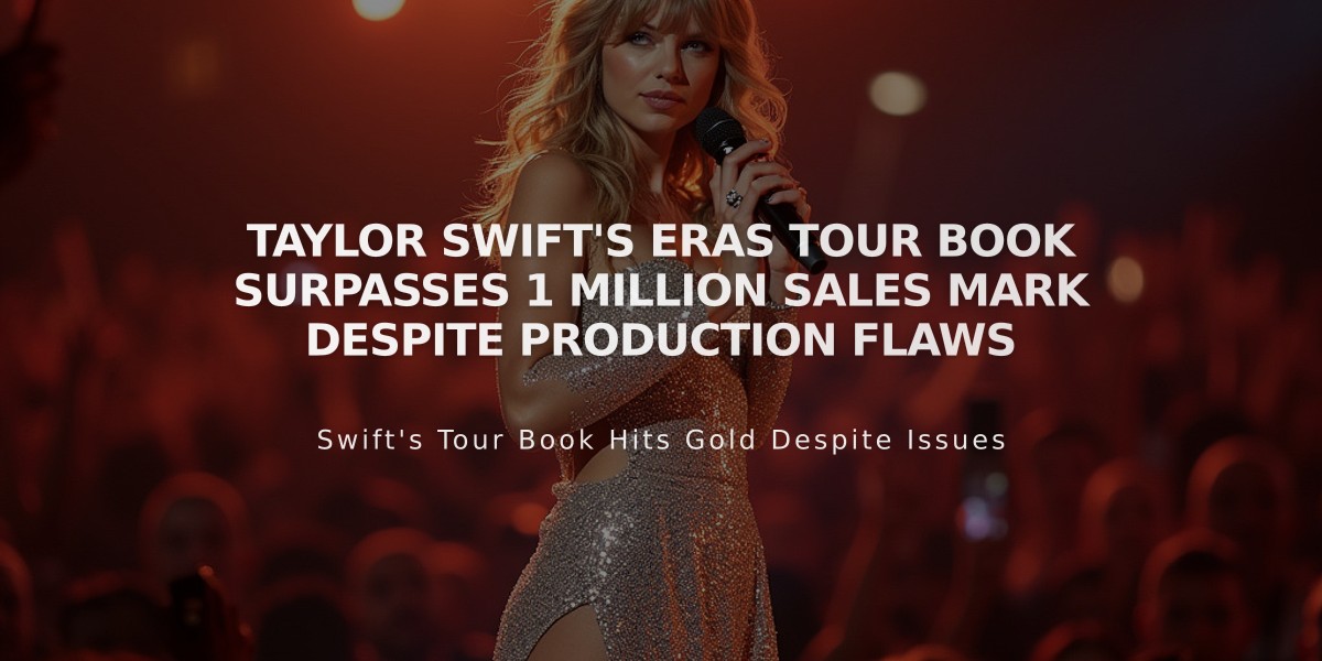 Taylor Swift's Eras Tour Book Surpasses 1 Million Sales Mark Despite Production Flaws