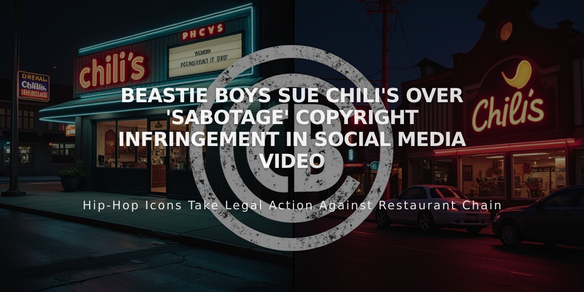 Beastie Boys Sue Chili's Over 'Sabotage' Copyright Infringement in Social Media Video