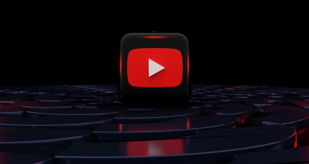 YouTube logo in podcast interface