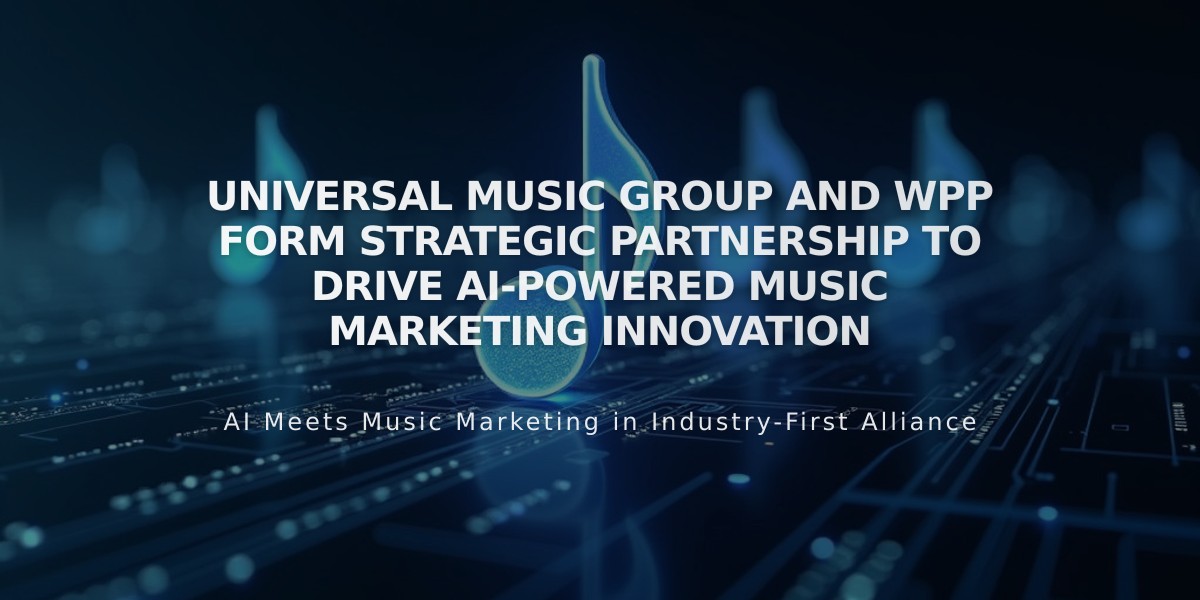 Universal Music Group and WPP Form Strategic Partnership to Drive AI-Powered Music Marketing Innovation