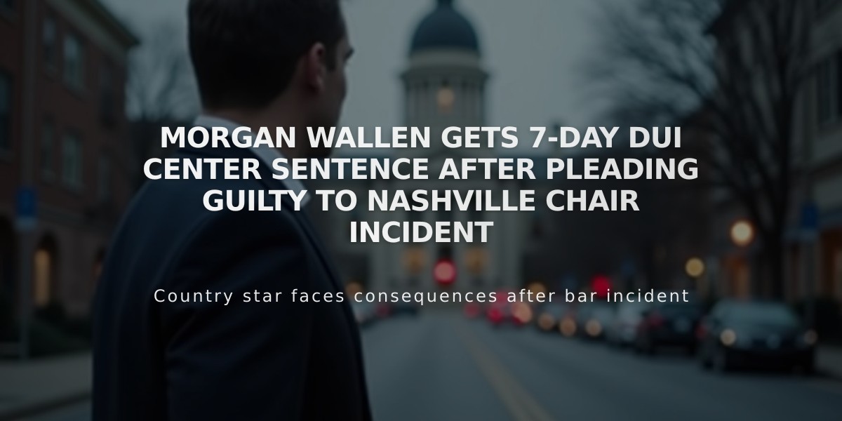 Morgan Wallen Gets 7-Day DUI Center Sentence After Pleading Guilty to Nashville Chair Incident