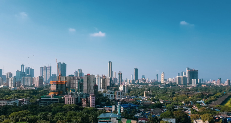 Mumbai skyline at sunset