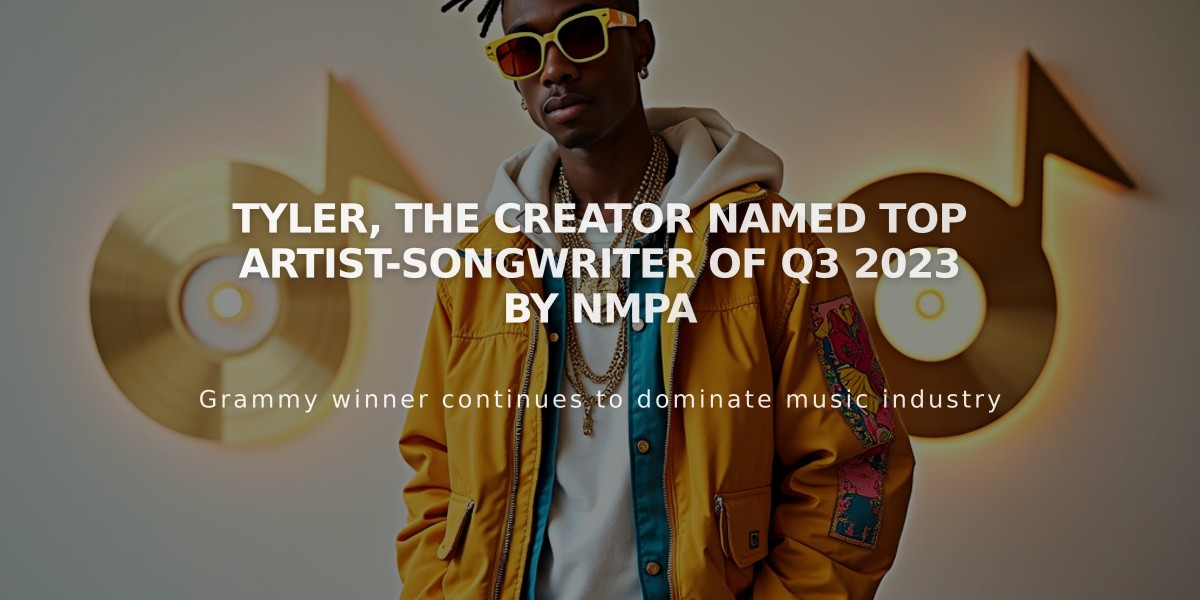 Tyler, The Creator Named Top Artist-Songwriter of Q3 2023 by NMPA