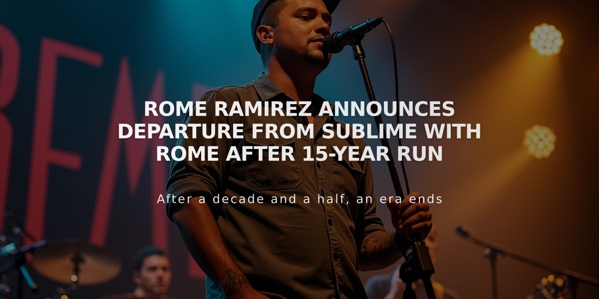 Rome Ramirez Announces Departure from Sublime With Rome After 15-Year Run