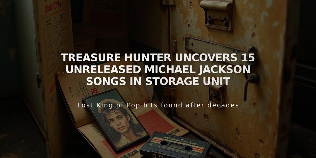 Treasure Hunter Uncovers 15 Unreleased Michael Jackson Songs in Storage Unit