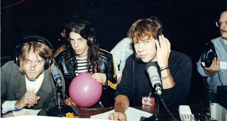 Nirvana recording in radio booth