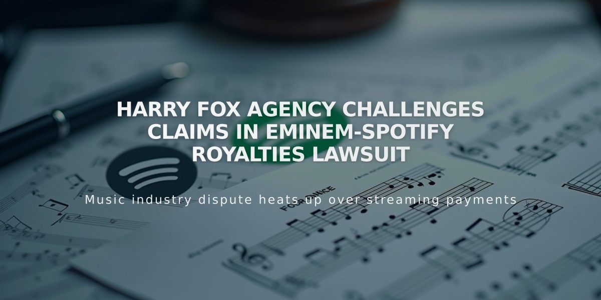 Harry Fox Agency Challenges Claims in Eminem-Spotify Royalties Lawsuit