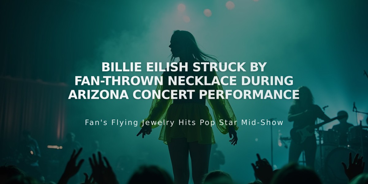 Billie Eilish Struck by Fan-Thrown Necklace During Arizona Concert Performance