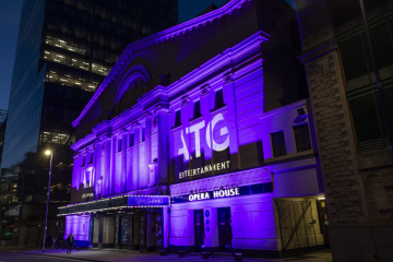 ATG Opera House lit in purple