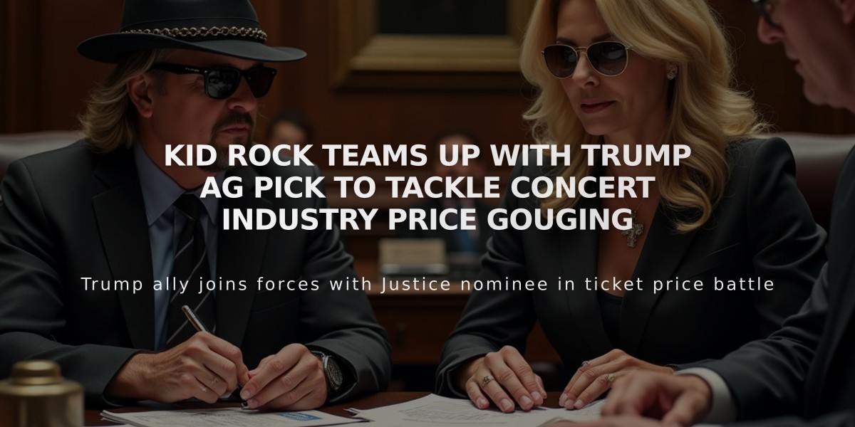 Kid Rock Teams Up with Trump AG Pick to Tackle Concert Industry Price Gouging