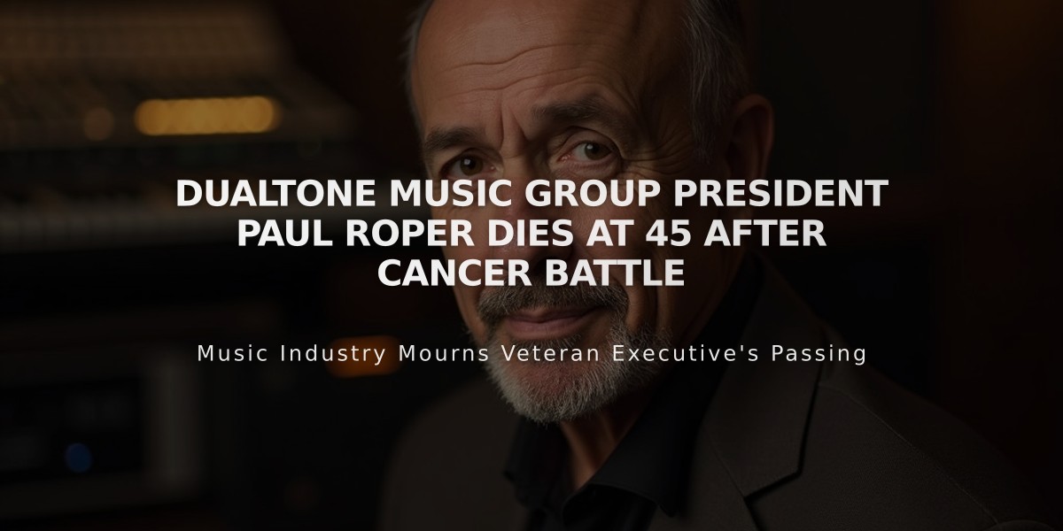 Dualtone Music Group President Paul Roper Dies at 45 After Cancer Battle