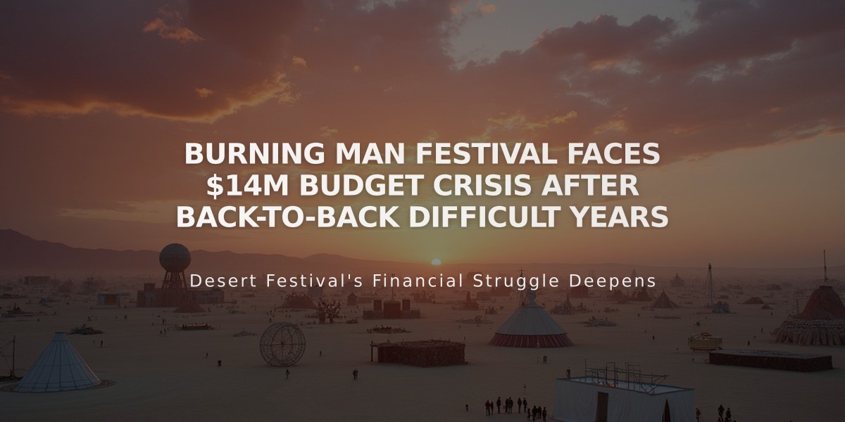 Burning Man Festival Faces $14M Budget Crisis After Back-to-Back Difficult Years