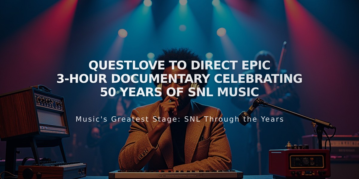 Questlove to Direct Epic 3-Hour Documentary Celebrating 50 Years of SNL Music