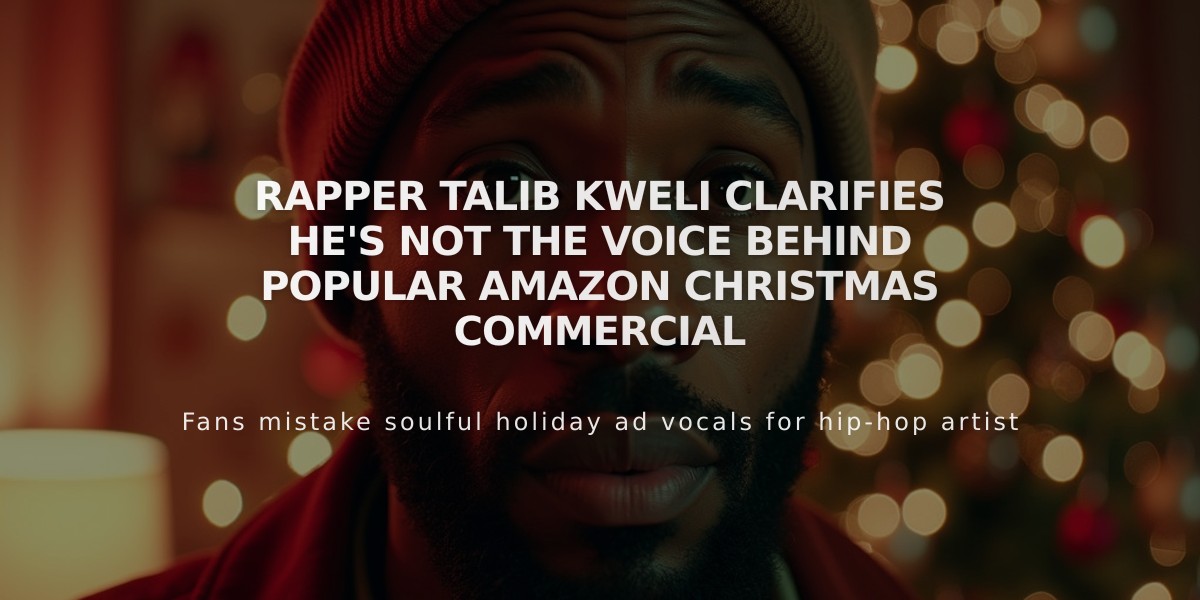 Rapper Talib Kweli Clarifies He's Not the Voice Behind Popular Amazon Christmas Commercial