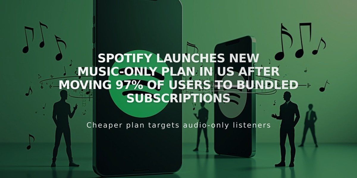 Spotify Launches New Music-Only Plan in US After Moving 97% of Users to Bundled Subscriptions