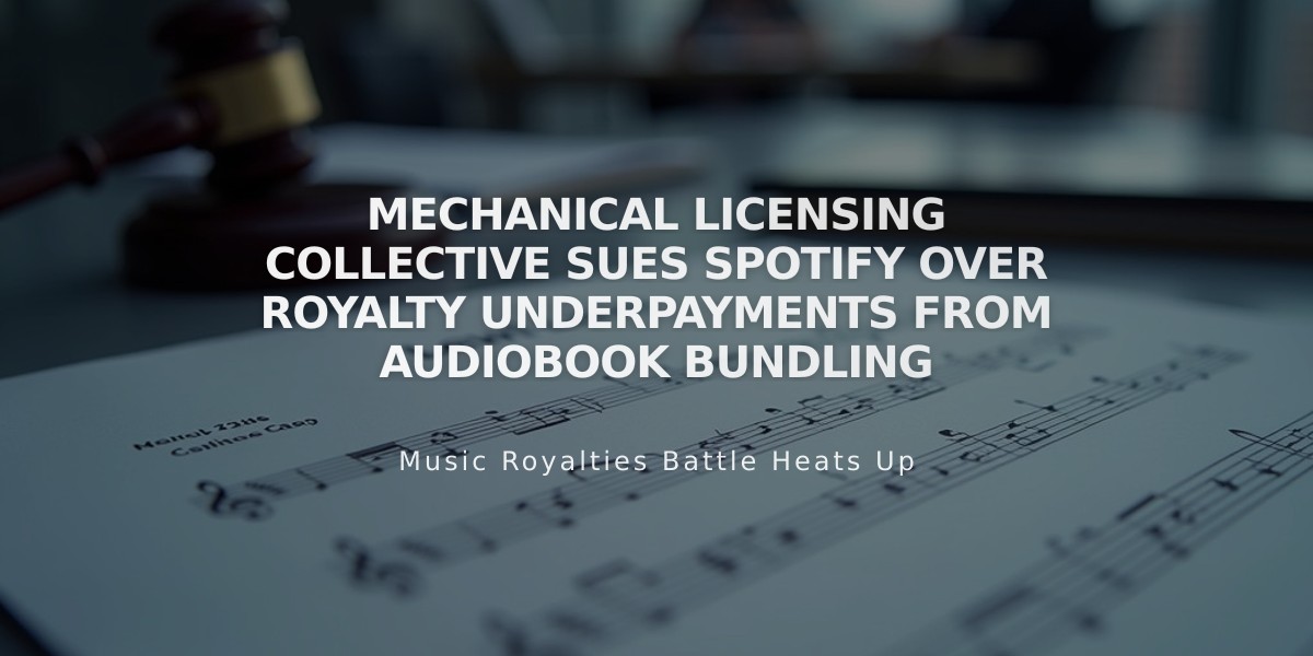 Mechanical Licensing Collective Sues Spotify Over Royalty Underpayments From Audiobook Bundling