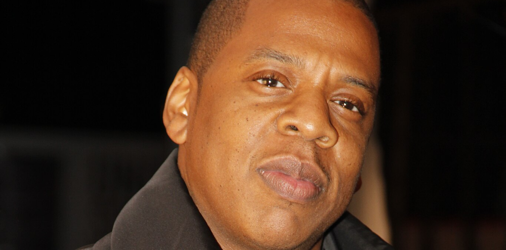 Close-up of Jay-Z's serious expression