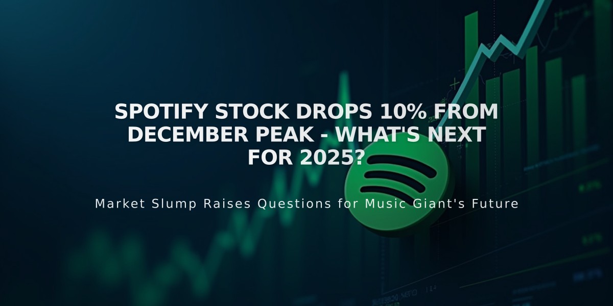 Spotify Stock Drops 10% From December Peak - What's Next for 2025?