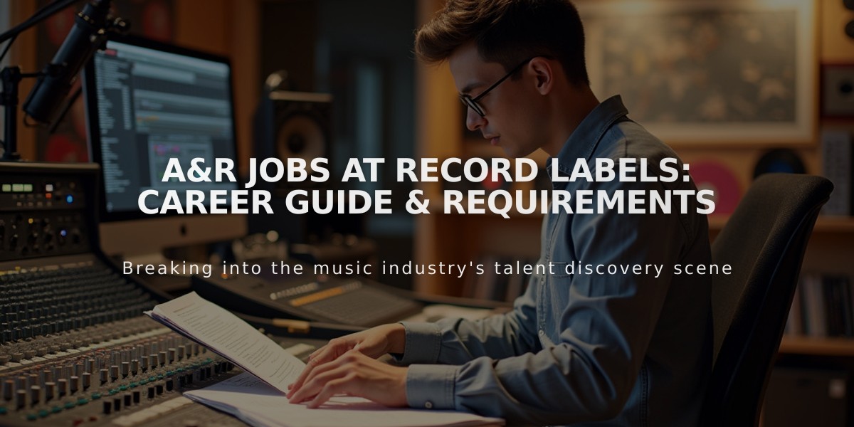 A&R Jobs at Record Labels: Career Guide & Requirements