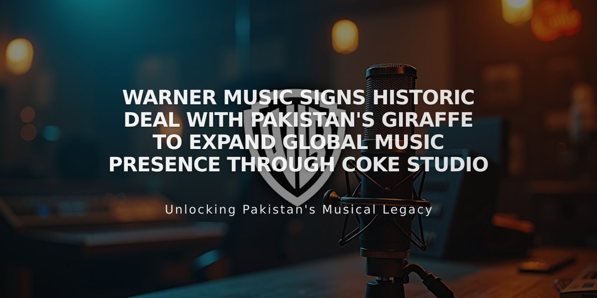 Warner Music Signs Historic Deal with Pakistan's Giraffe to Expand Global Music Presence Through Coke Studio