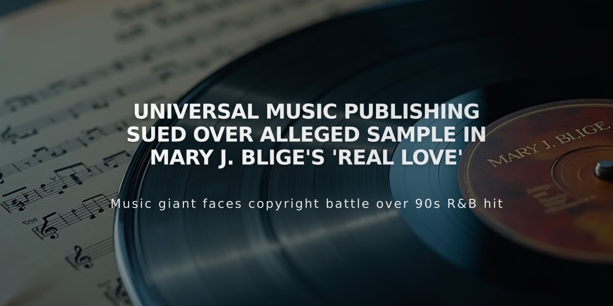 Universal Music Publishing Sued Over Alleged Sample in Mary J. Blige's 'Real Love'