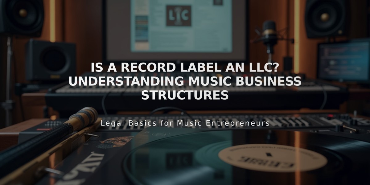 Is a Record Label an LLC? Understanding Music Business Structures