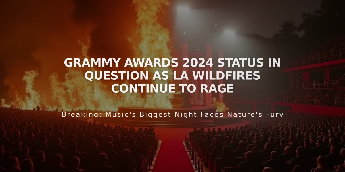 Grammy Awards 2024 Status in Question as LA Wildfires Continue to Rage