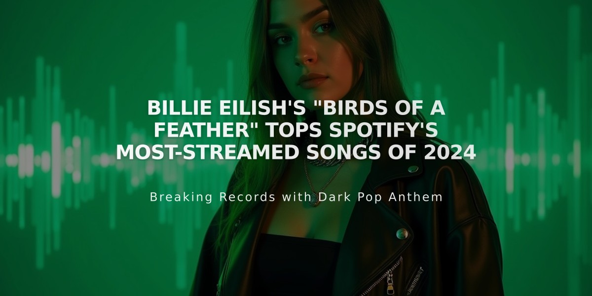 Billie Eilish's "Birds of a Feather" Tops Spotify's Most-Streamed Songs of 2024