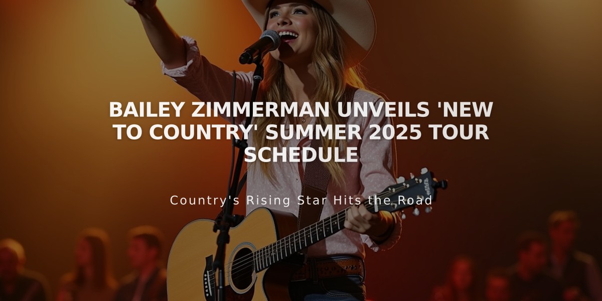 Bailey Zimmerman Unveils 'New to Country' Summer 2025 Tour Schedule