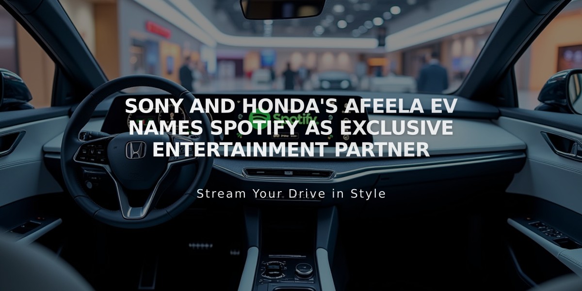 Sony and Honda's Afeela EV Names Spotify as Exclusive Entertainment Partner